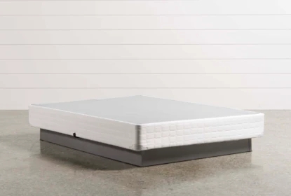 Box Spring Foundation, White Quilted Grid Pattern Upholstery.