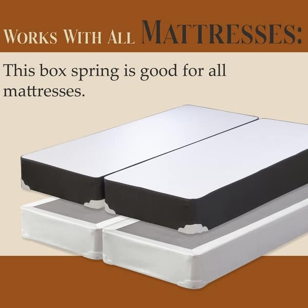 Box Spring Low Profile Height Black White Upholstered Fabric Set