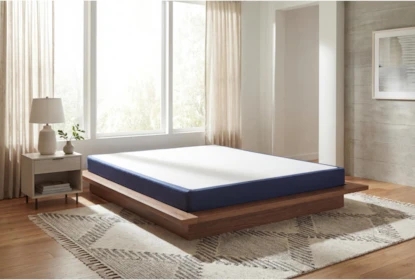 Box Spring: Low Profile Navy Box Spring for Platform Beds