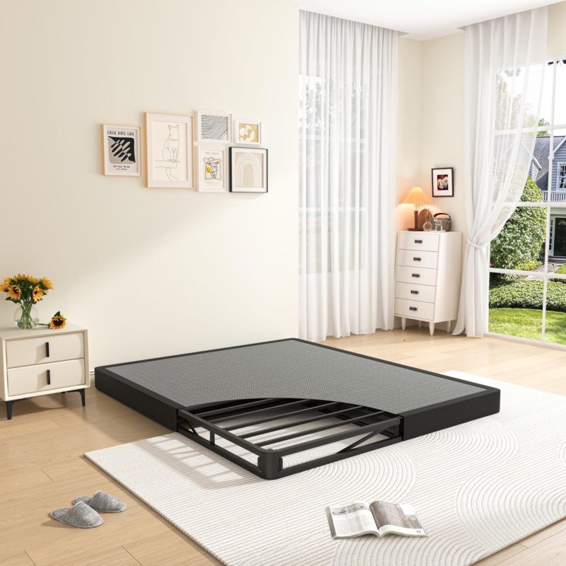 Box Spring: Upholstered Fabric Cover over Heavy Duty Bed Base