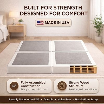 Box Spring Wood Split Design Four Piece Low Profile