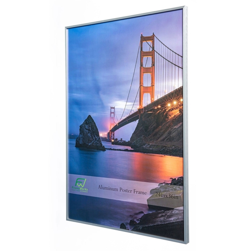 Brushed Silver Picture Frame with Slim Profile, Sleek Metal Art