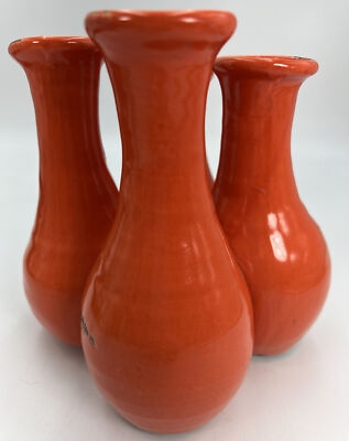 Bud Vase Cluster Connected Vases, Glossy Ceramic Mid-Century Modern.