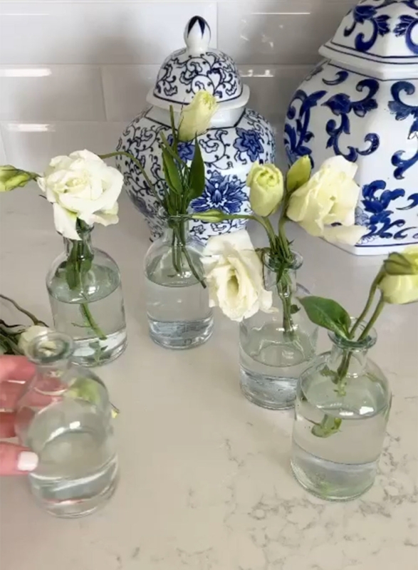 Bud Vases Miniature Glass Chinoiserie Style Traditional