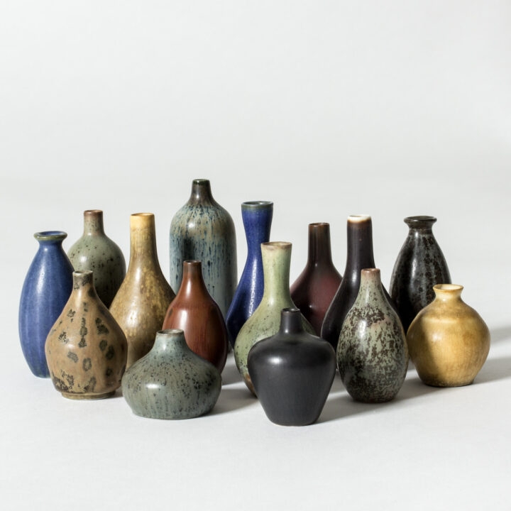 Bud Vases: Scandinavian Modern Miniature Collection, Earthy Reactive Glaze.