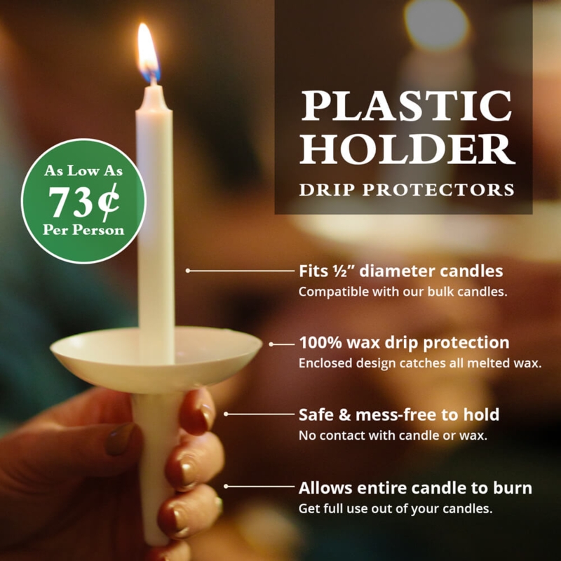 Candle Holder Handheld Design Plastic Drip Guard for Tapers