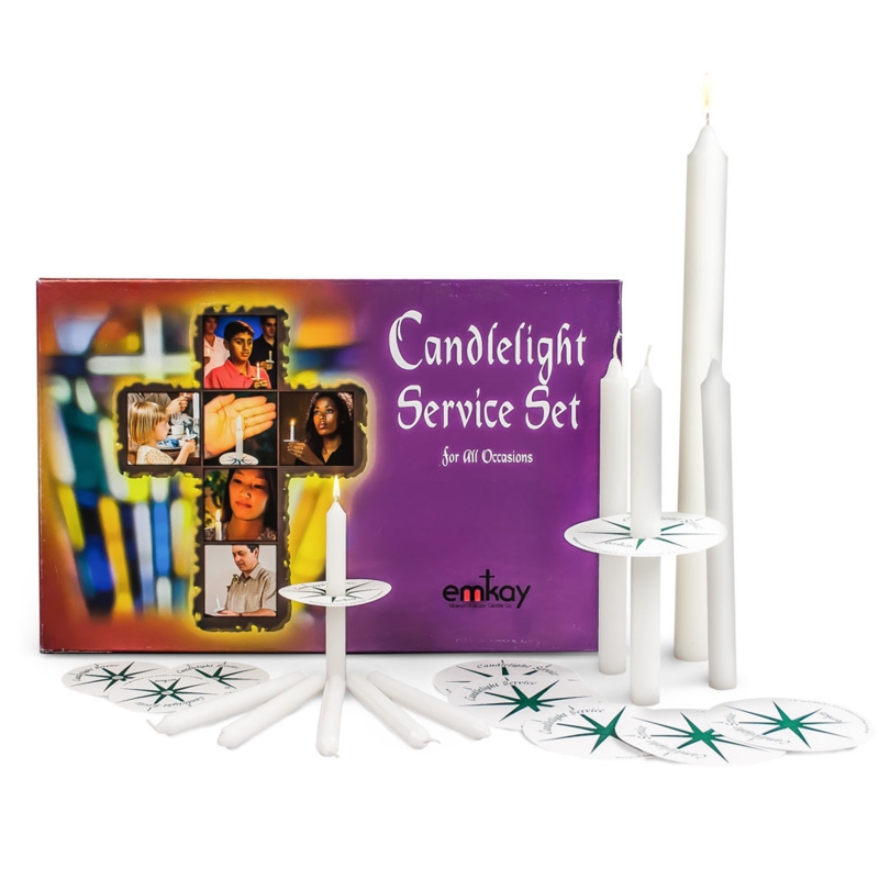 Candle Set Paper Drip Protectors Star Pattern Ceremonial Service