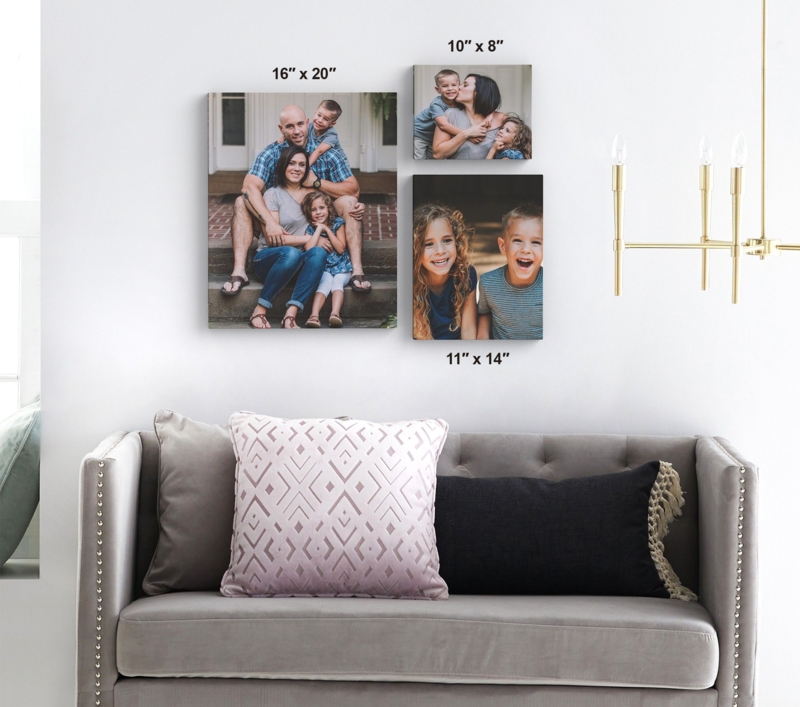 Canvas Art Personalized Photo Gallery Wrap Multi Size Set