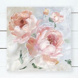 Canvas Wall Art: Square Format, Impressionistic Brushstrokes Floral.