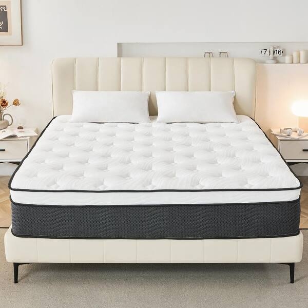 Charcoal Wavy Hybrid Pillow Top Mattress Minimalist Style