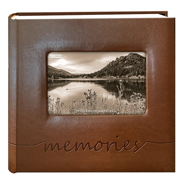 Classic Brown Photo Album with Pebbled Texture and Embossed Script