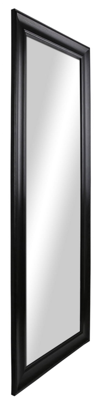 Classic Floor Mirror Molded Frame Black Finish, Classic Mirror Styling
