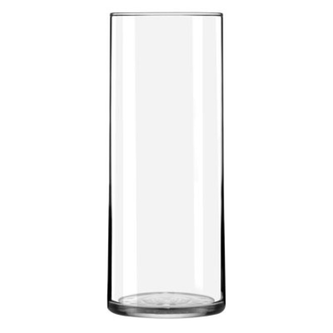 Clear Glass Cylinder Vase Weighted Base Tall Minimalist Centerpiece