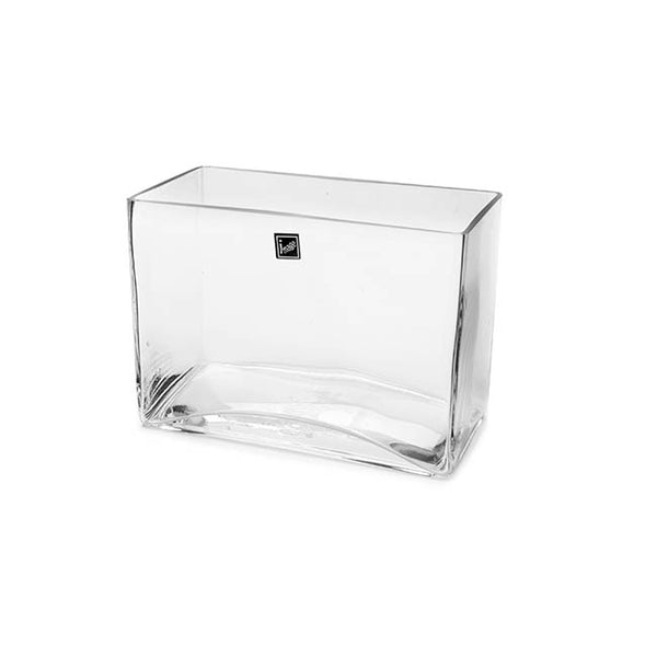 Clear Glass Table Vase Straight Sides Sleek Floral Container