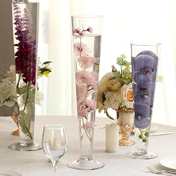Clear Glass Trumpet Vase, Ideal for Submerged Floral Centerpieces