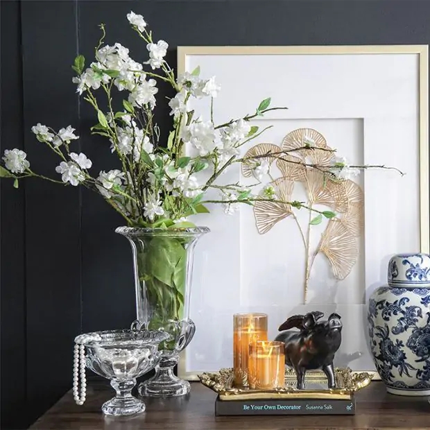 Clear Glass Urn Vase with Pedestal Base and Scalloped Rim.