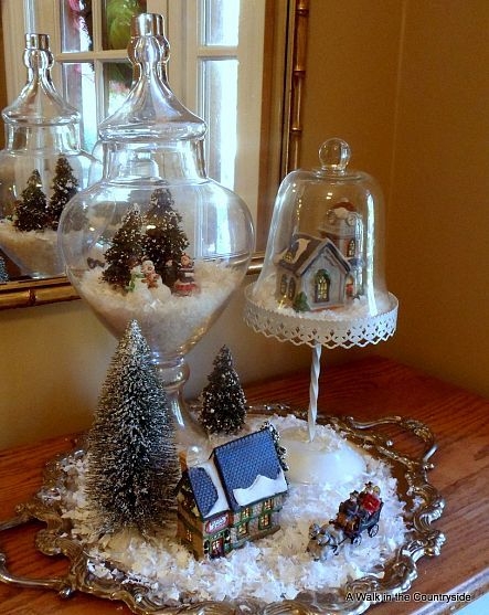 Cloche Set Apothecary Jar Display Christmas Display Ideas