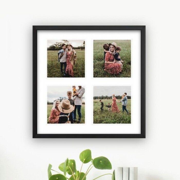 Collage Picture Frame Modern 4-Opening Square Black Silhouette