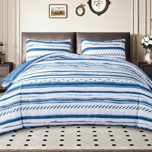 Comforter Set Bold Horizontal Stripes Coastal Seasonal Refreshing
