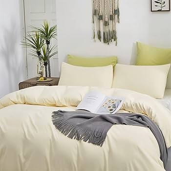 Comforter Set Cream Matte Finish Minimalist Monochromatic Styling