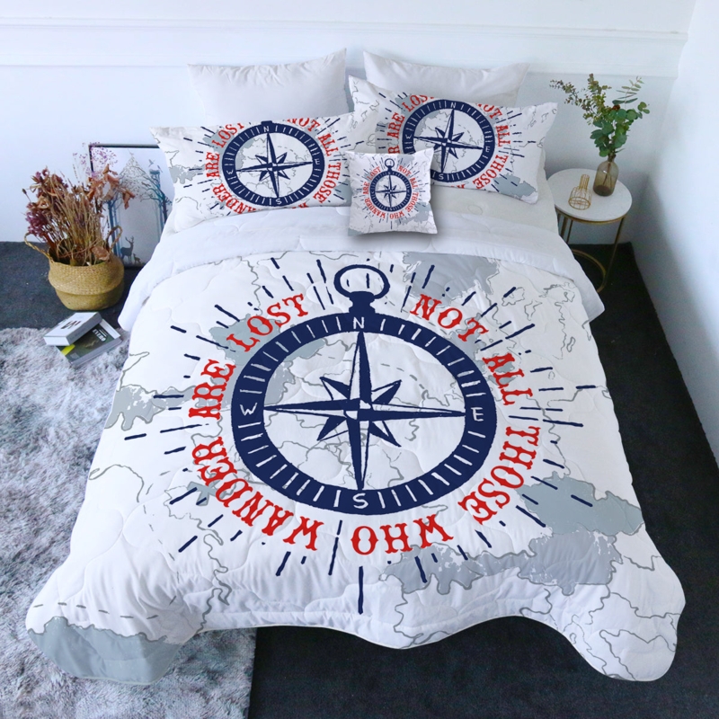 Comforter Set Crisp Navy White Palette Maritime Iconography Nautical