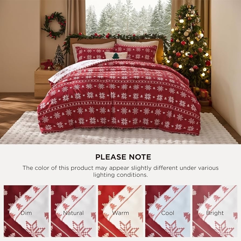 Comforter Set: Navy Blue Snowflake Comforter Styling with Overstuffed Silhouette