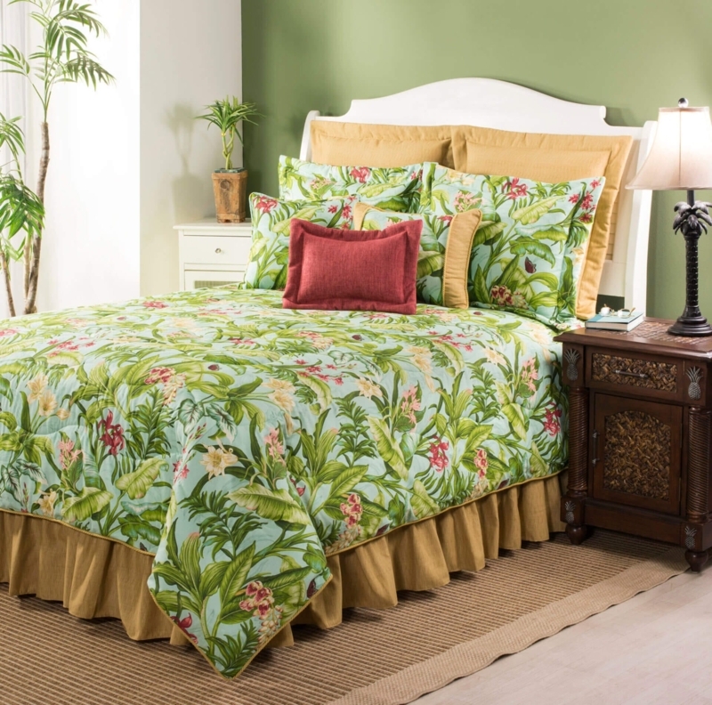 Comforter Set Navy Floral Contrast Traditional Style Pink