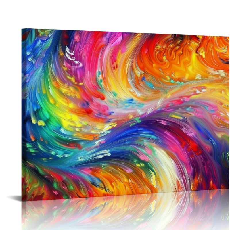 Contemporary Canvas Print: Fluid art texture, gallery wrapped, saturated.