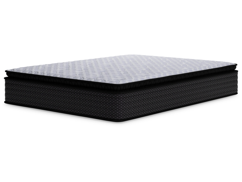 Contemporary King Pillowtop Mattress Charcoal Quilted Swirl
