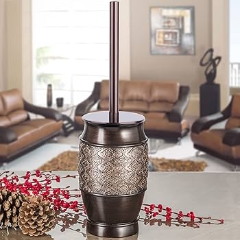 Dark Espresso Bathroom Accessory Set, Woven Lattice Texture