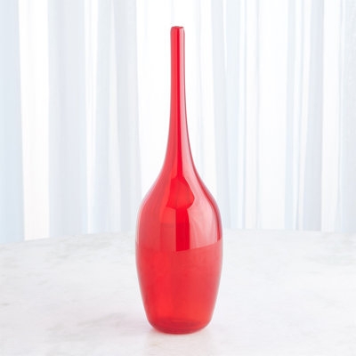Decorative Bottle Elongated Neck Teardrop Glass Minimalist Accent