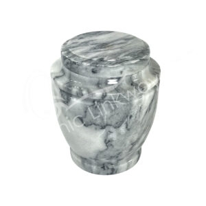 Decorative Jar: Grey Marbled with Polished Finish