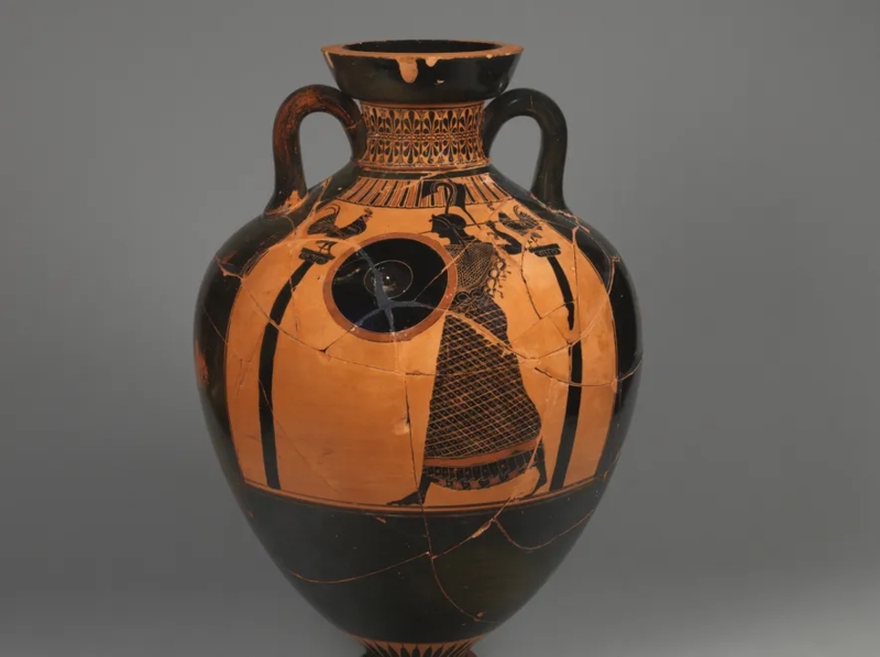 Decorative Vase Athena Depiction Classical Greek Amphora Decor