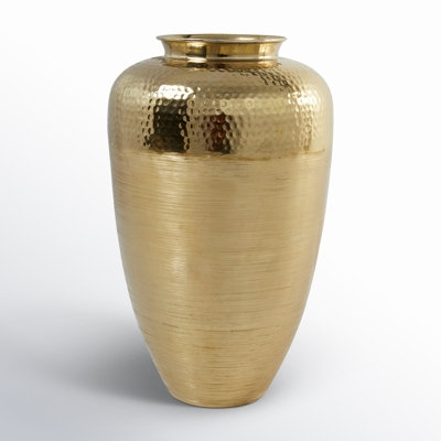 Decorative Vase Hammered Brushed Gold Large Metallic Floor Vase Tapered