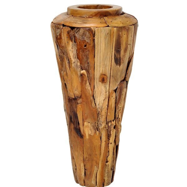 Decorative Vase Reclaimed Look Pieced Construction Mosaic Layout