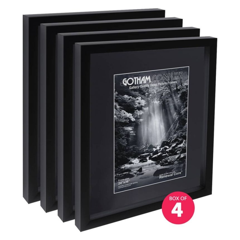 Deep Profile Picture Frame Set of Four, Shadow Box Style
