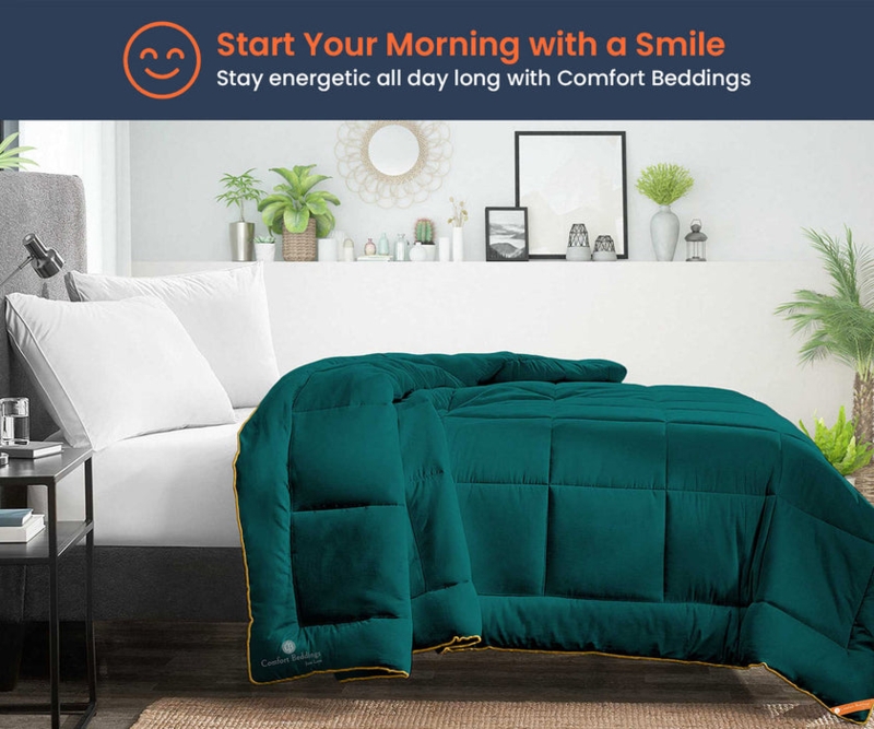 Diamond Stitch Comforter Set, Plush Microfiber, Contemporary, Teal