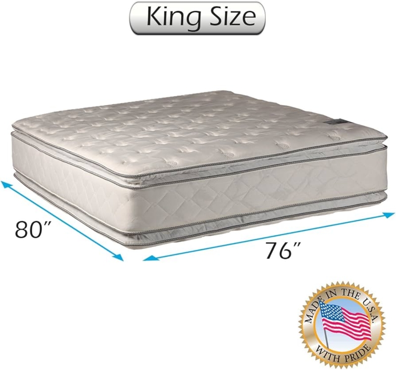 Double Sided King Mattress Pillow Top Diamond Quilted White