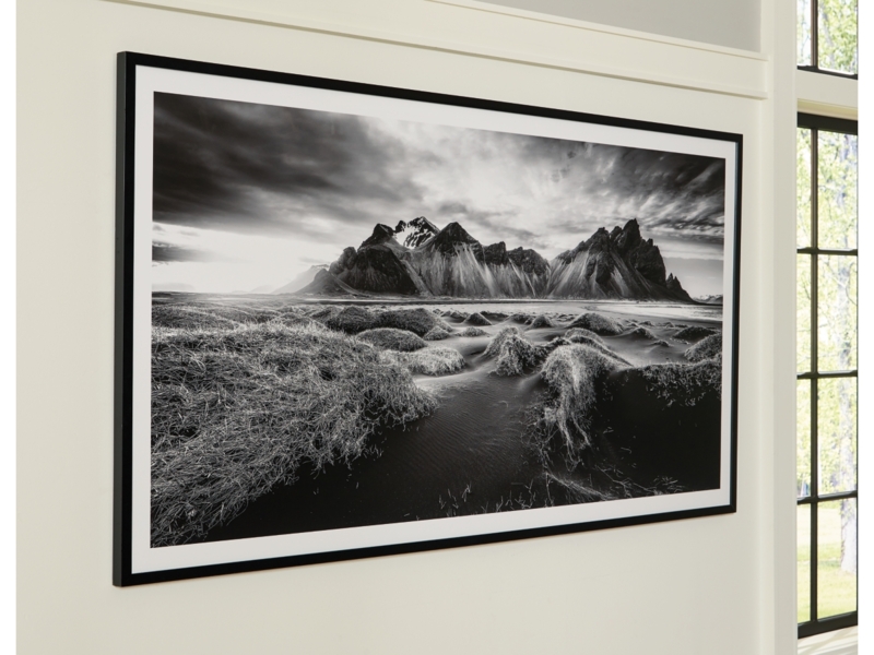 Dramatic Black and White Mountain Art, Panoramic Landscape Photography