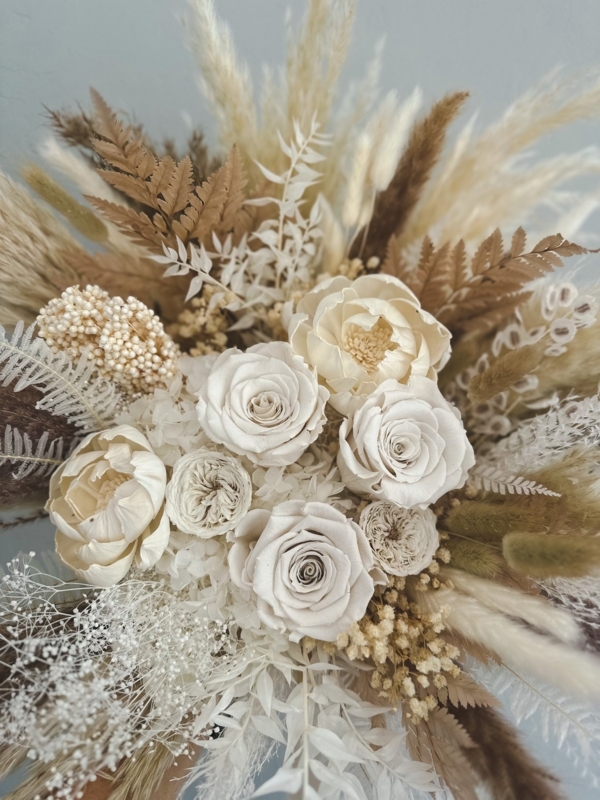Dried Flower Bouquet: Mixed Textures with Architectural Ferns
