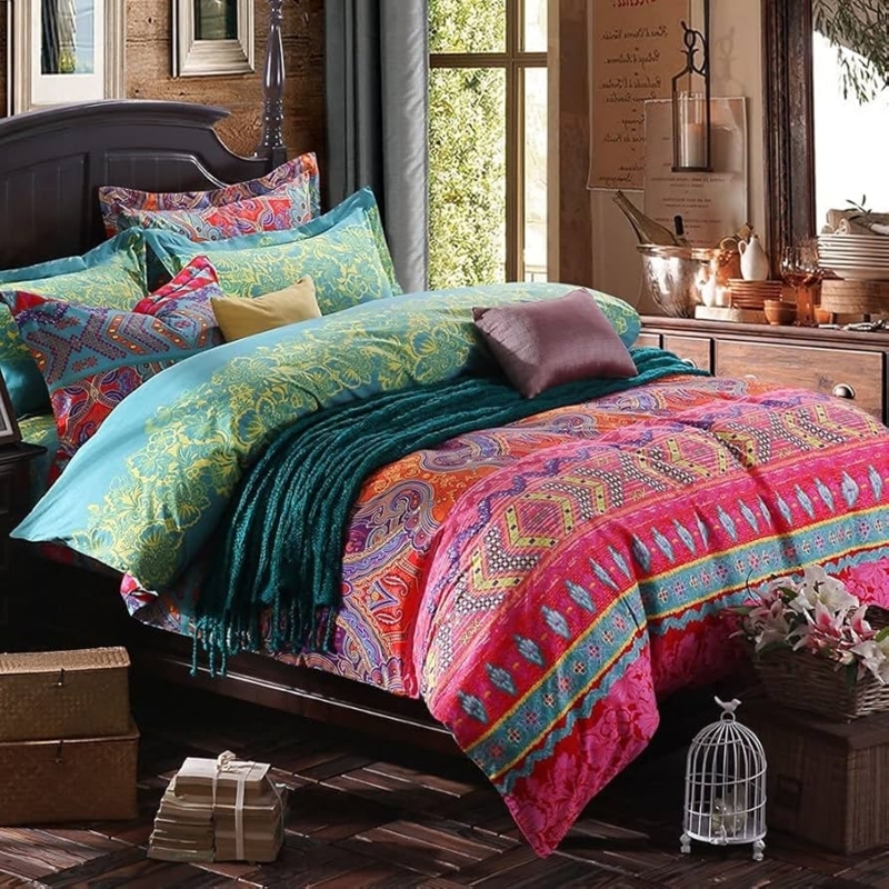 Duvet Cover Set: Bold Yellow Ethnic Geometric Pattern