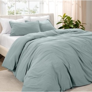 Duvet Cover Set Slate Grey Washed Texture Microfiber Modern Bedding