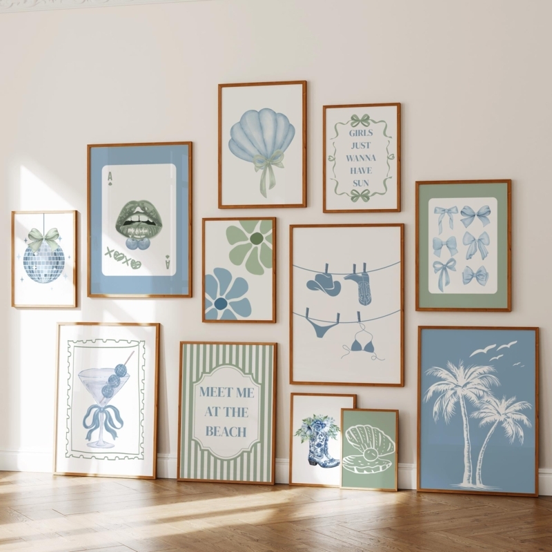 Eclectic Curated Wall Art Set in Coastal Grandmother Style