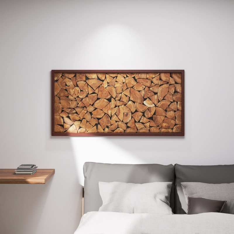 End Grain Wood Mosaic Decor Geometric Textured Bedroom Art
