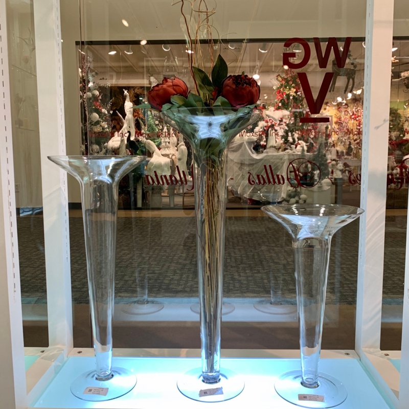 Extra Large Trumpet Vase, Clear Glass with Flared Lip for Glass Decor