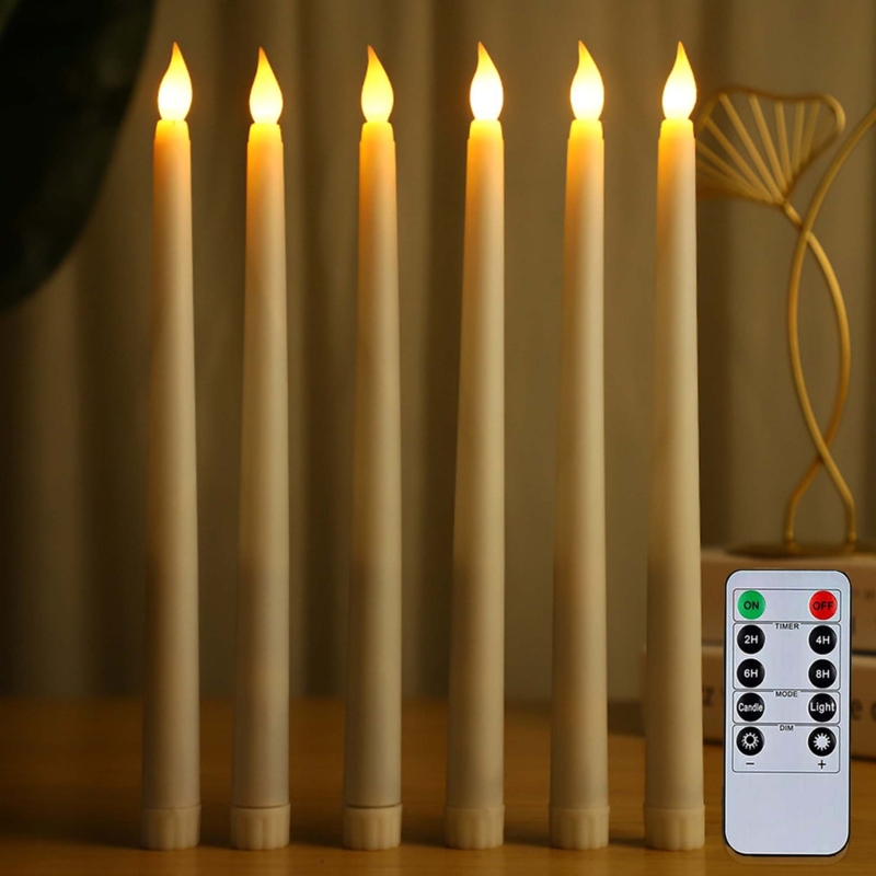 Flameless Candle Ivory 3D Flame Head Remote Controlled for Holiday Decor