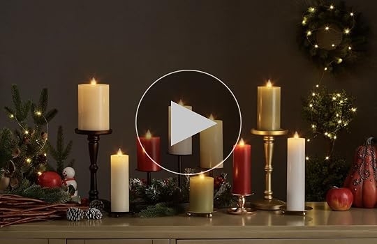 Flameless Pillar Candles Multi Color Festive Holiday Arrangement