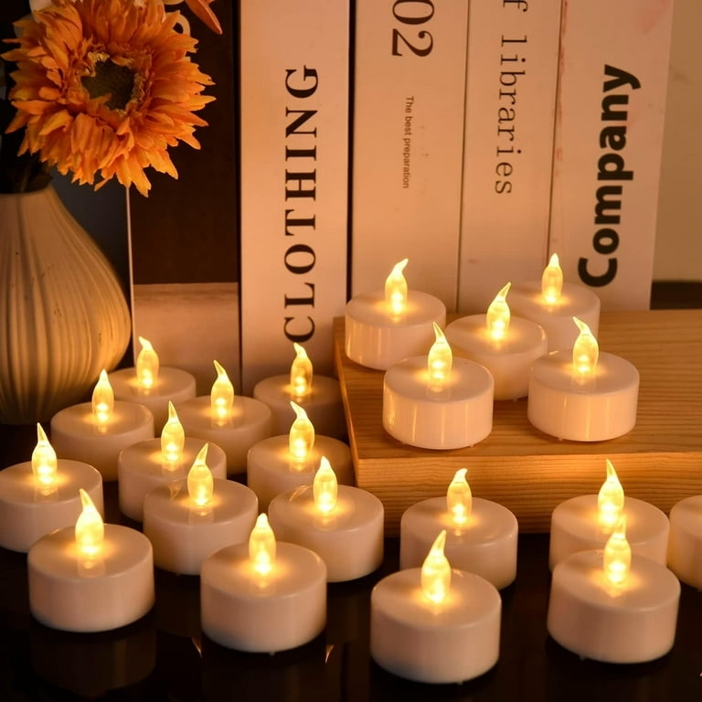 Flameless Tea Lights Warm Glow Clustered Arrangement Ambient Decor