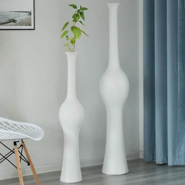 Floor Vase Bulbous Sculptural Form Tall Ceramic Set Contemporary