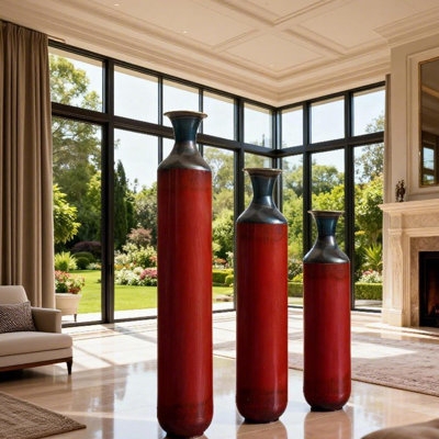 Floor Vase Graduated Set Oversized Silhouette Modern Living Room Decor